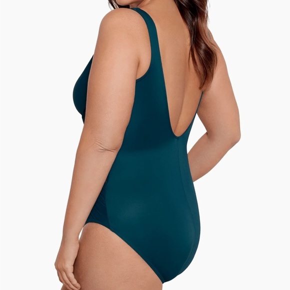 NWOT Miraclesuit Teal Crossover One Piece - Picture 3 of 13
